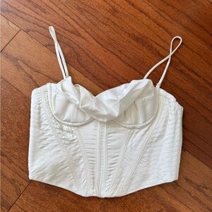 House of CB Bea draped ivory corset top